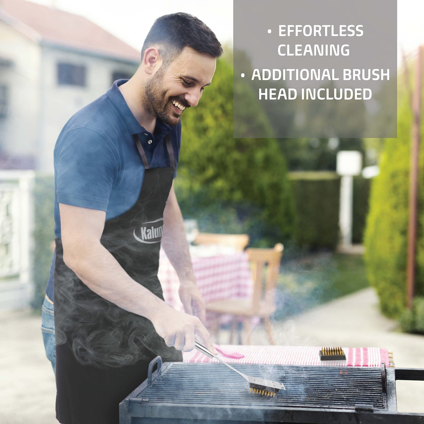 Kaluns Grilling Accessories, Dad Gifts for Fathers Day Grilling Gifts, Heavy Duty Stainless Steel BBQ Grill Tools Set for Outdoor Grill with Aluminum Case and Apron, Dad Birthday Gifts for Men Husband