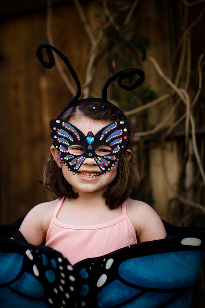RICHNESS Butterfly Masks for Kids Make Your Own Kids Butterfly Costume Masks with Self-Adhesive Jewels Fun Birthday Party Activities pack of 12