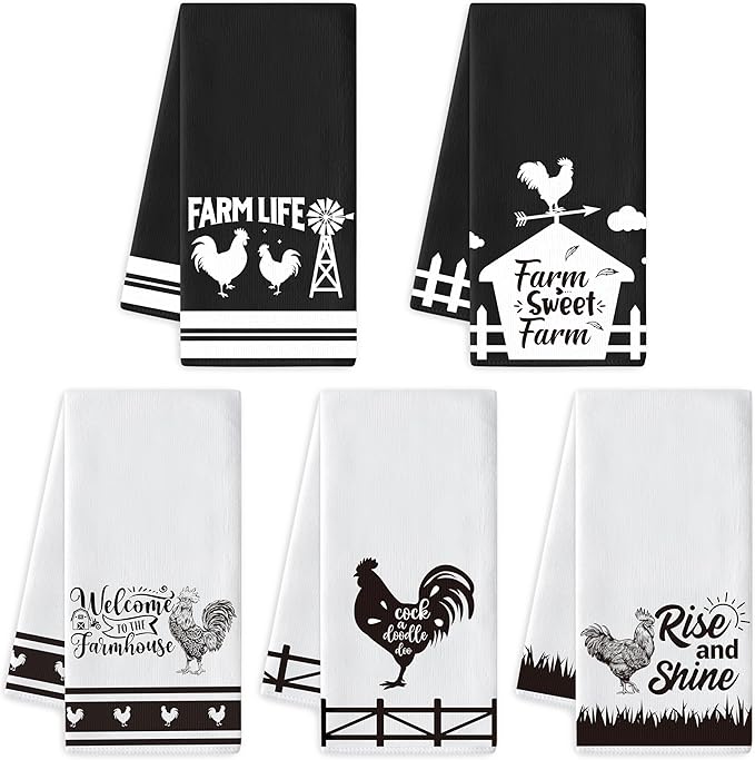 R HORSE Funny Chickens Kitchen Dish Towe