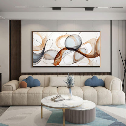 XLSJERST Modern Abstract Wall Art - Deep Spiritualism Art White And Brown Canvas Pictures Artwork Living Room Office Bedroom Wall Decor