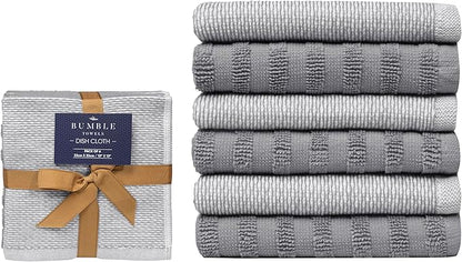 Bumble Premium Dish Cloths 13"x13" | 100% Natural Ring Spun Cotton | 400 GSM |