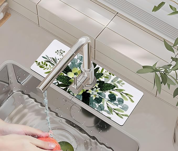 Kitchen Sink Splash Guard Faucet Mat -1 PC Super Absorbent Fast Drying Mat Sink