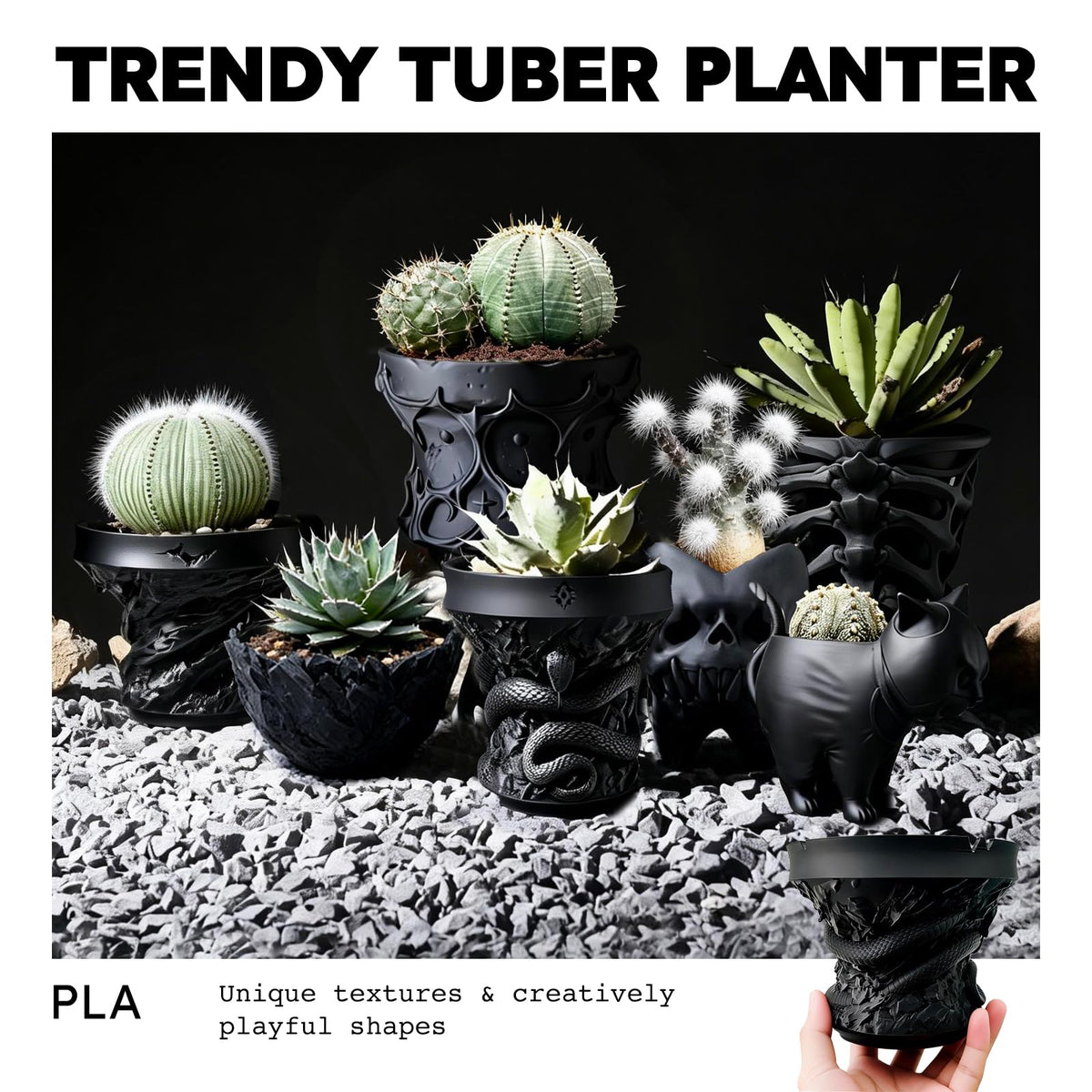Dak Haan Succulent Pot with Drainage – Indoor Plant Pots, Artistic Design Flower Pots,Personalized Custom Mothers Day Plant Pot, ShallowSucculents Pots Bowls for Home, Office, Weddings & Party Décor