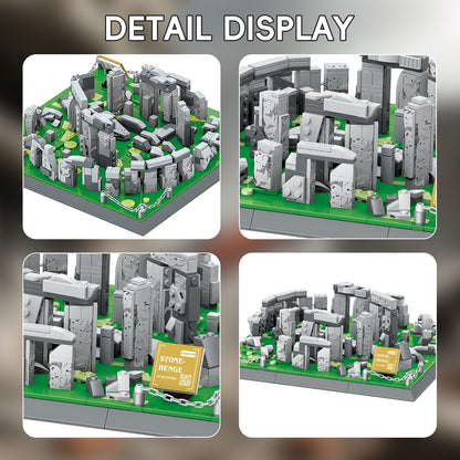 GHQYTPR Stonehenge Building Block Set 753 Pcs World Famous Architecture Model Kit for Adults & Teens Historical England Landmark Construction Project Home Office Desk Decor Display Gift