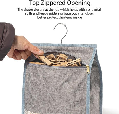 Laundry Clothespin Bag for Clothesline Outdoor, Clothes pin Bag