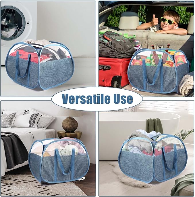 Collapsible Laundry Baskets, Tear Proof Pop Up Laundry Hamper