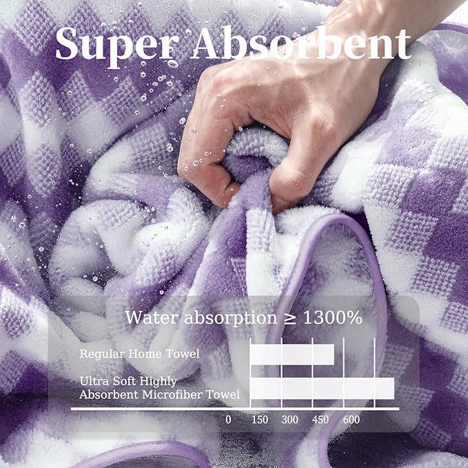 8 Piece Bathroom Towel Set |2 Oversized Bath Towels, 2 Hand Towels, 4