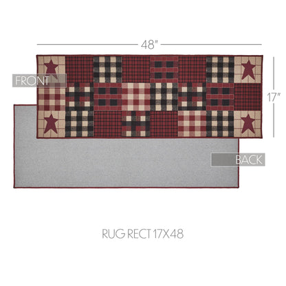 VHC Brands Connell Indoor Rug Rect 17x48, Polyester Area Rug, Accent Rug, Floor Decor, Connell Collection, Rectangle 17x48, Burgundy