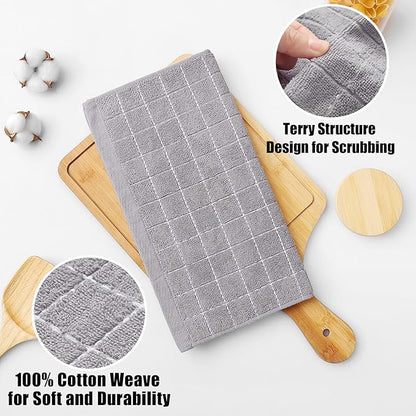 Homaxy 100% Cotton Terry Kitchen Dish Cloths, Ultra Soft and Absorbent Dish