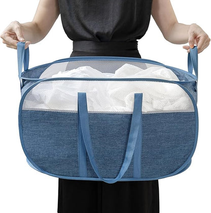 pop-up laundry basket，with Durable Handles collapsible Mesh laundry Hamper