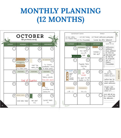 Carson Dellosa Education Modern Farmhouse Teacher Planner 2025-2026,Undated 8" x 11" Lesson Plan Book With Stickers, Class Schedule & Weekly Calendar School Supplies, Homeschool & Classroom Must Haves