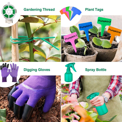 Tudoccy Garden Tools Set 83 Piece, Succulent Tools Set Included, Heavy Duty Aluminum Gardening Tools for Gardening, Non-Slip Ergonomic Handle, Durable Storage Tote Bag, Gifts for Men Women