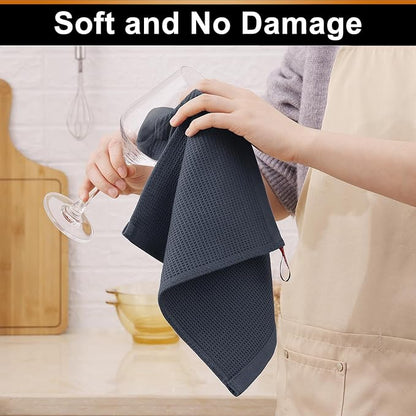 Homaxy 100% Cotton Waffle Weave Kitchen Towels