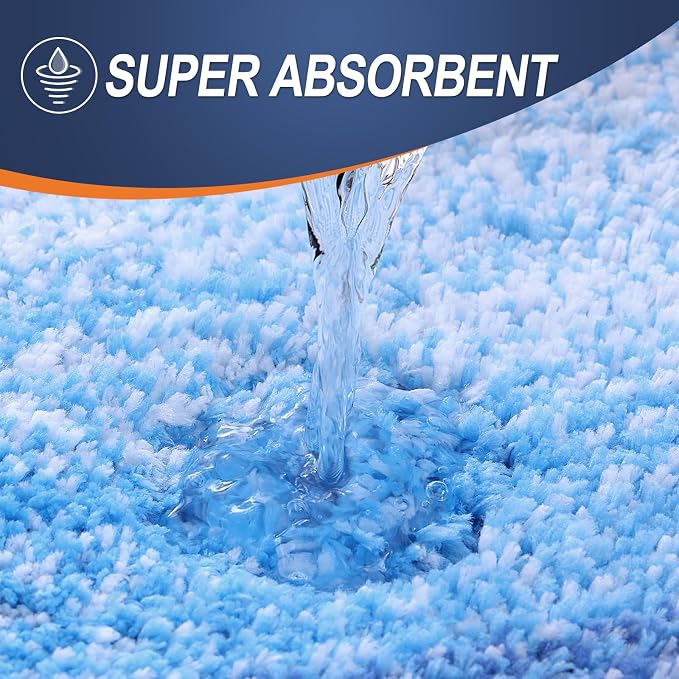 OLANLY Large Bathroom Rugs Mat 40x24, Extra Soft Absorbent Microfiber Bath Rugs, Rubber Backing, Quick Dry, Washable Bath Mats for Bathroom, Tub and Shower, Home Decor Accessories, Light Royal Blue