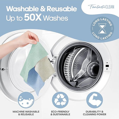 Fantasticlean Microfiber Cleaning Cloth Roll -60 Pack, Tear Away Paperless