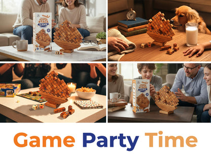 BSIRI Wooden Balance Stacking Tower - Classic Family Game Night for Adults & Seniors Stacker Blocks Table Fun Board Games for Party Balancing Drop Stack Building Block Toys for Gifts Set Towerstack