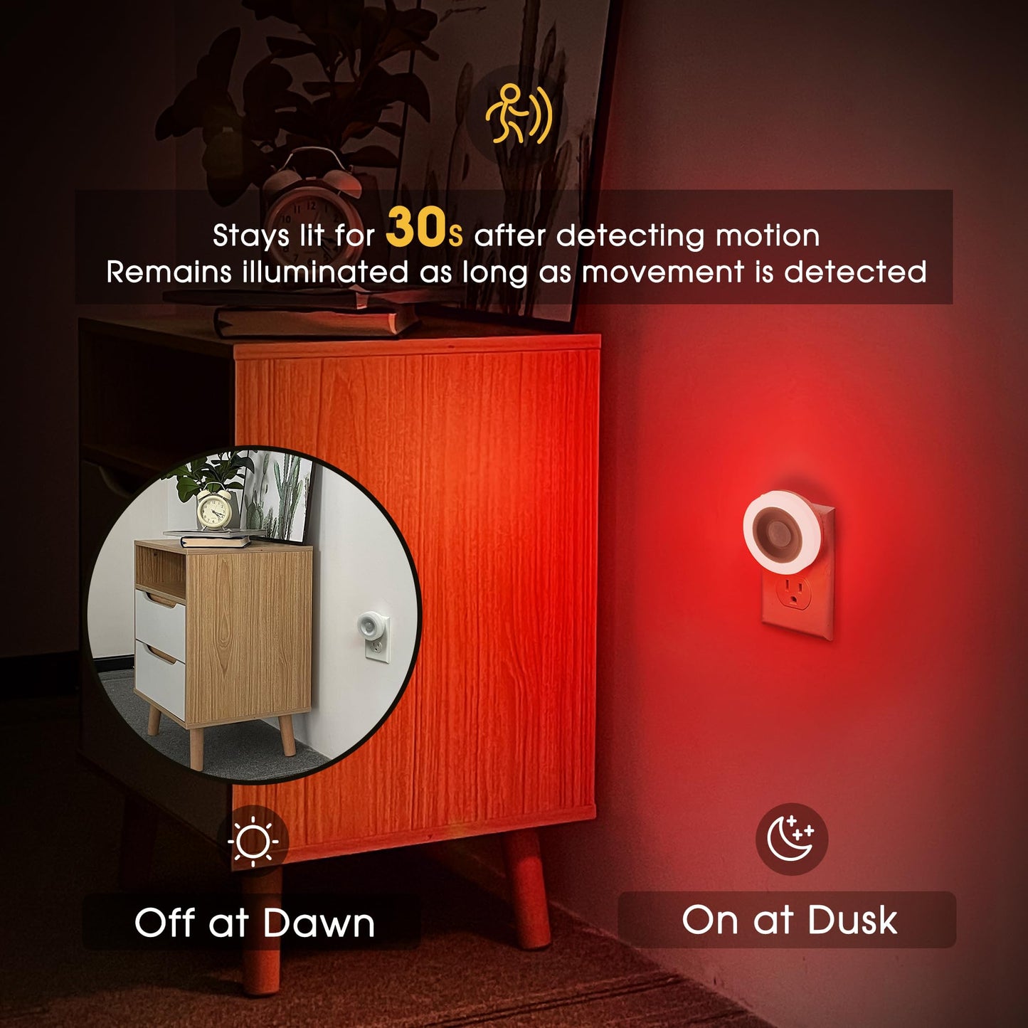 Briignite Motion Sensor Night Light, 4 Pack, Night Lights Plug into Wall, Auto On/Off Motion Activation Nightlight, Energy-Saving 0.6W LED, Daylight White, Ideal for Kids, Bedroom, Bathroom