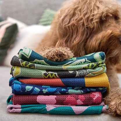 Dock & Bay Pet Towel - Super Absorbent & Quick Drying Dog Towels with Bag - 100% Recycled - A Dogs Dinner, Medium (90x50cm, 35x19)