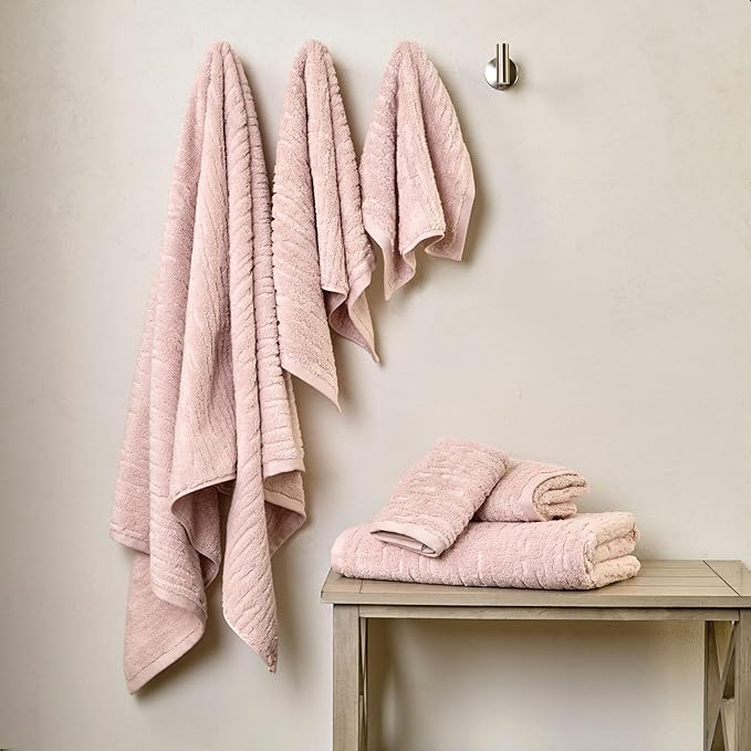 SKL Home CloudSoft 100% Cotton Luxury 6-Piece Towel Set, 600 GSM, Ultra Plush &