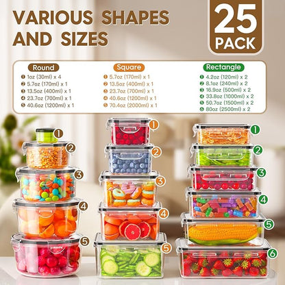 50 PCS Food Storage Containers