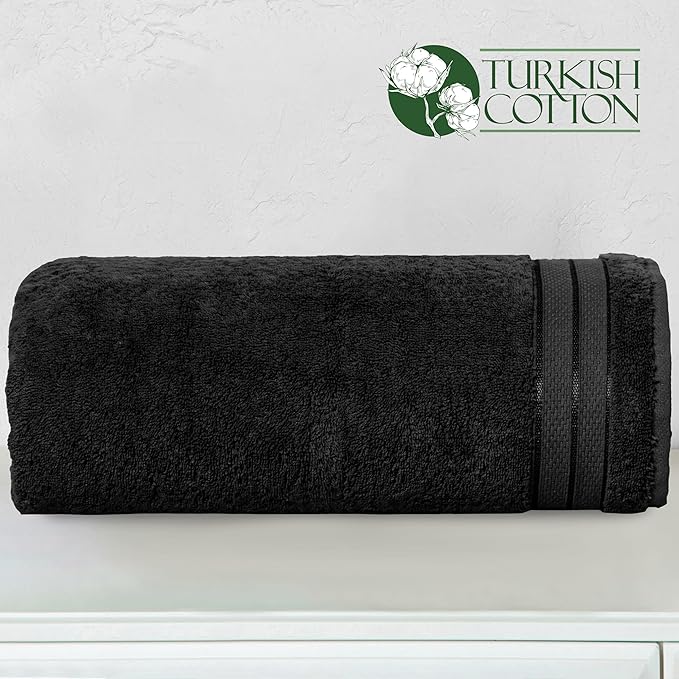 Elegant Comfort Three Line Popcorn Extra Large Luxury Bath Towel