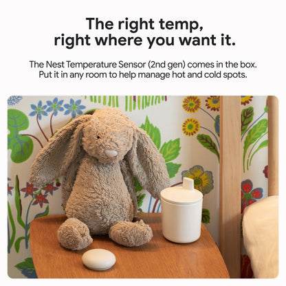 Google Nest Learning Thermostat (4th gen) + Nest Temperature Sensor (2nd gen) - Obsidian