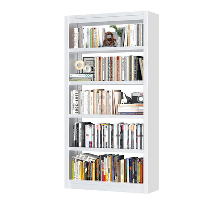 OSEILLC 69" H 5-Shelf Heavy Duty Metal Bookcase, Adjustable Bookshelf with Large Capacity, Sturdy Bookshelf for Home Office, Living Room, Garage
