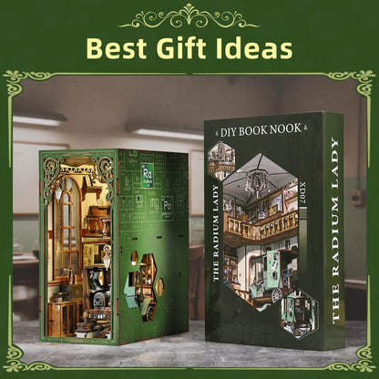 MiniCity Book Nook Kit, DIY Miniature Dollhouse Kit 3D Puzzles for Adults Tiny House Mini Home Craft Bookshelf Nook Puzzle Book Decor Gifts for Teenagers Book Lovers (The Radium Lady)