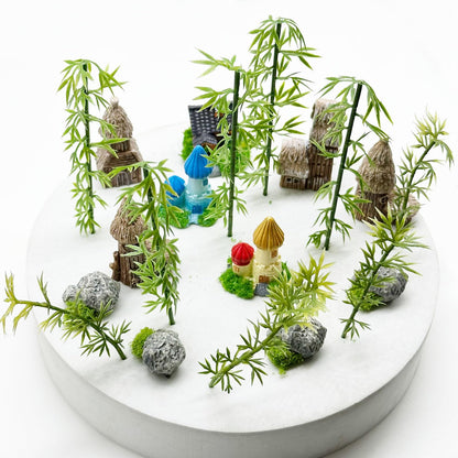 Woohome Fairy Garden Kits 45 PCS Miniature Garden Accessories Micro Landscape Miniature Figurines for DIY Micro Landscape Ornaments