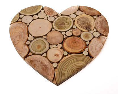 Heart Shaped Wooden Trivet for Hot Dishes - Romantic Idea For Everyone You Love - Natural Smell - Unique Handmade Art Decor in the Kitchen - Made by SPL Woodcraft Ukraine 8.7 x 7.9 x 0.6