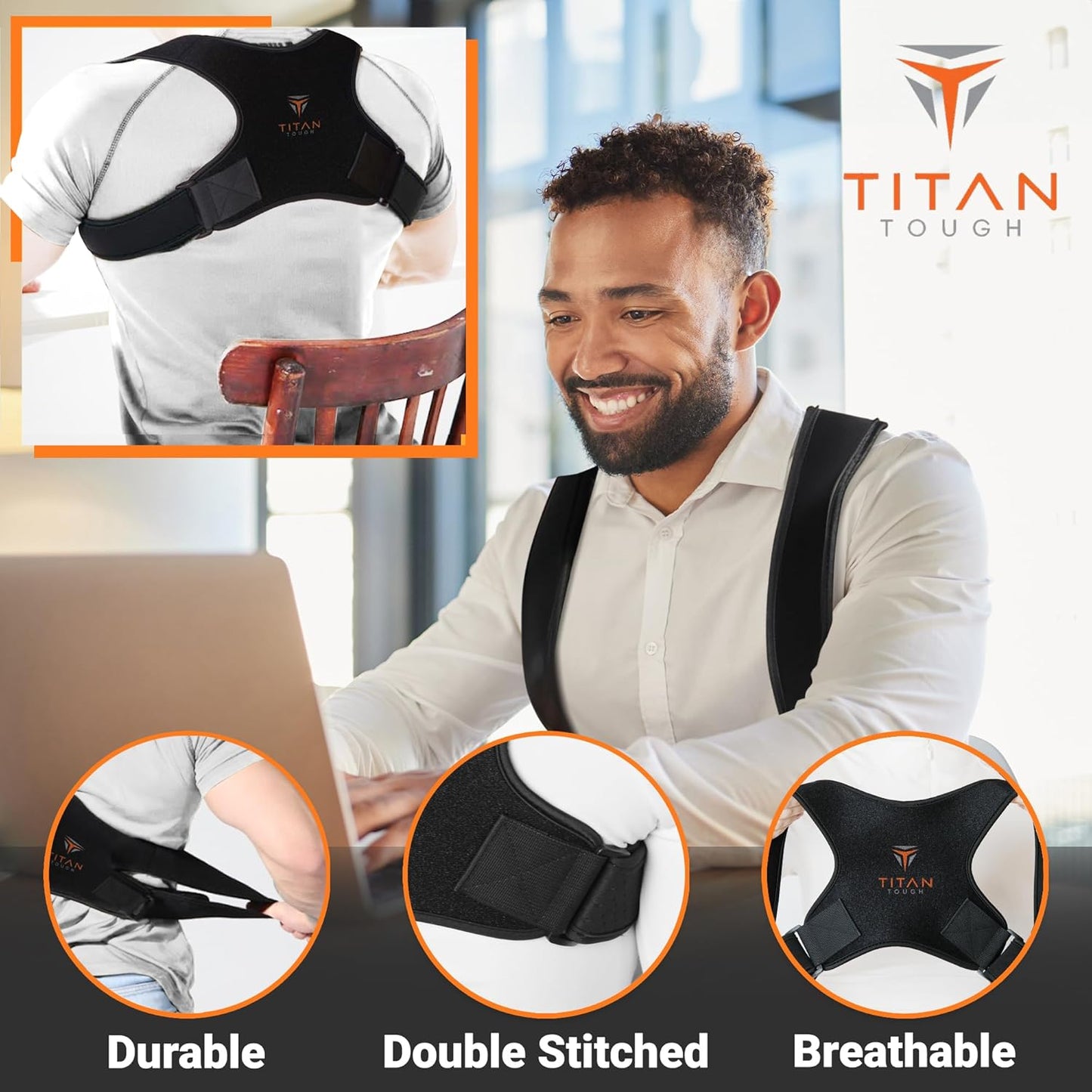 Premium Upper Back Brace for Men & Upper Back Brace for Women, Adjustable Posture Corrector, Upgraded Version, Back Brace for Alignment (L-XXL)