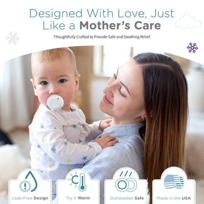 Nippii Freezable Pacifier for Baby Teething Relief - Safe Infant Teether with Cooling Effect - Easy to Clean, Medical Grade Soft Silicone - BPA Free - for Babies 0-9 Months - Made in USA