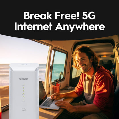Hitron D60 5G Cellular Router with Sim Card Slot | AX3000 WiFi 6 Router with Mesh WiFi | Certified with T-Mobile, AT&T, US Cellular | Nano SIM, eSIM for Dual Failover Capability |Model # D60 5G