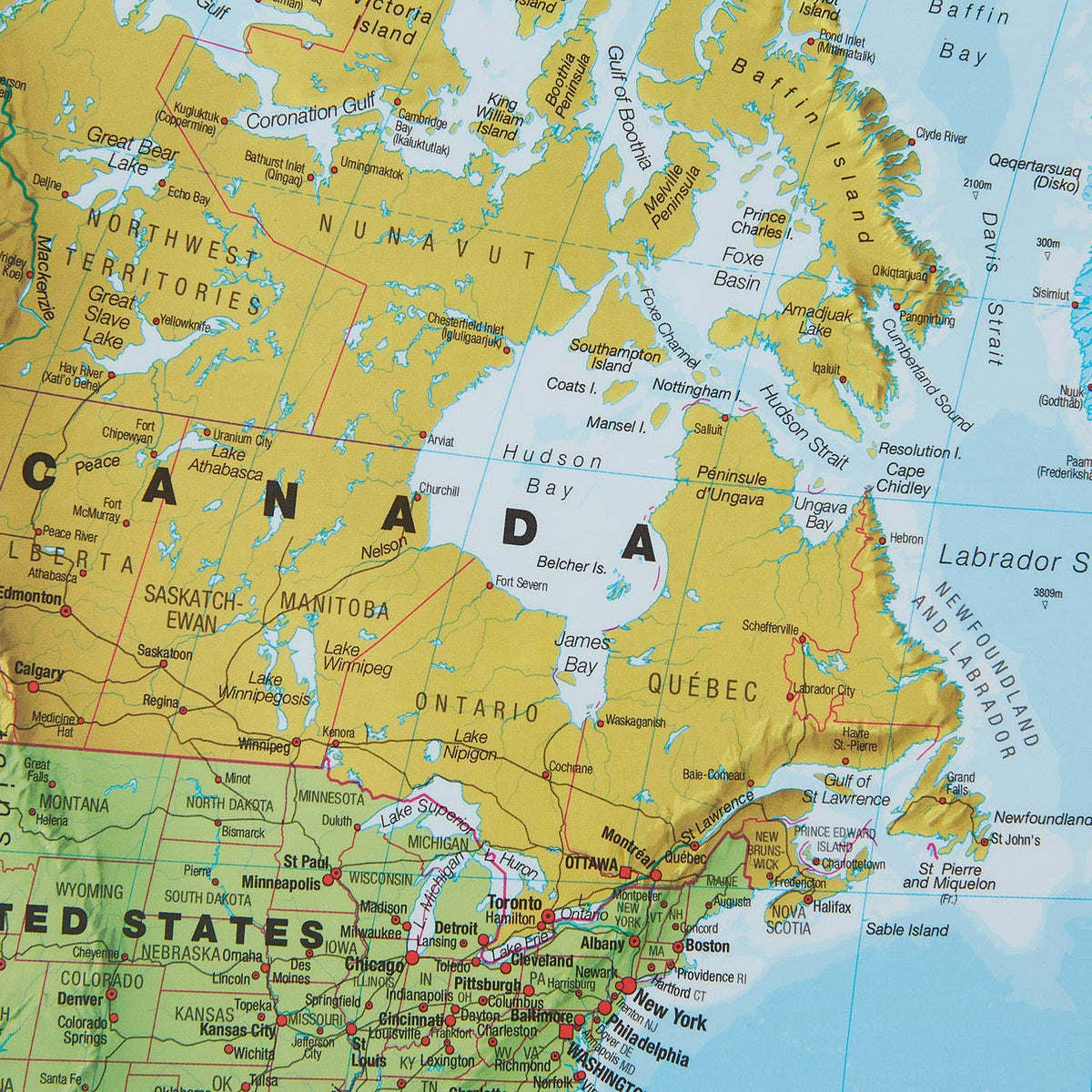 Maps International World Wall Map - Map of The World Poster - 23 x 33 - Front Lamination - Updated 2025