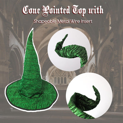 Wizard Hat for Adult Halloween Costume Witch Hat Cosplay Accessory Can Be DIY Your Own Styling (Style-B green)