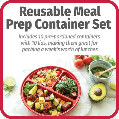 GoodCook Meal Prep Containers Set Microwave & Dishwasher-Safe Round Food