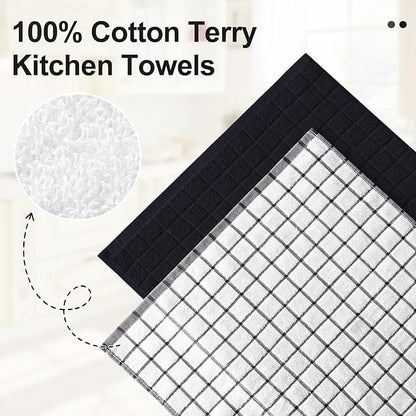 Homaxy Premium Cotton Kitchen Towels 16"x 28", Large Natural Ring Spun 390 GSM