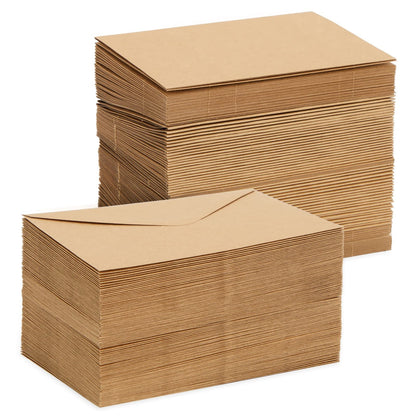 Blank Kraft Paper Cards & Envelopes - 4 x 6 in, 100-Pack - For Wedding Invitations & Birthday Greetings - DIY Card Making Supplies