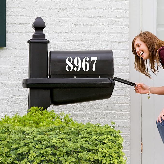 Kattykitty White Mailbox Numbers for outside, Vinyl Waterproof Mailbox Number Stickers, Address Numbers for House, House Numbers for Outside(2 inch, 12 sets)