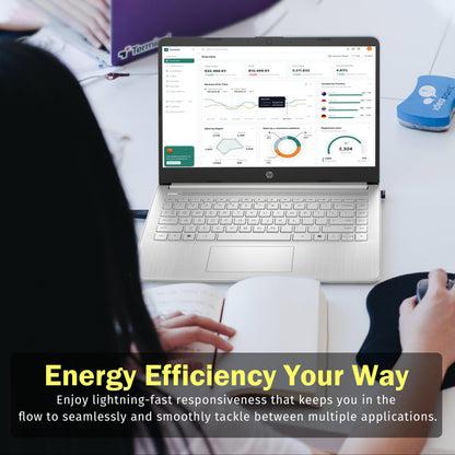 HP Stream 14" HD BrightView Laptop, Intel Celeron N150, 16GB RAM, 288GB Storage (128GB eMMC + 160GB Docking Station Set), Intel UHD Graphics, 720p Webcam, Wi-Fi, 1 Year Office 365, Win 11 S, Silver