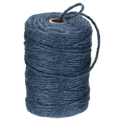 MECCANIXITY Natural Jute Twine String 328ft x 3mm Long Strong Twine Rope for Arts Crafts Ribbon Gift Wrapping Packing Christmas Wedding, Dark Blue