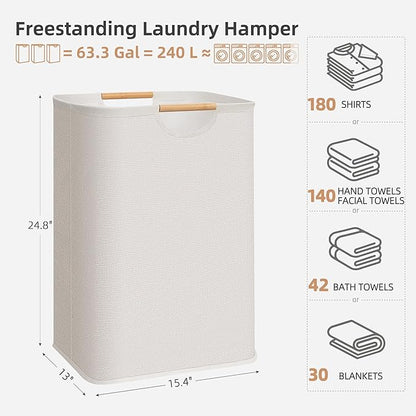 STORAGE MANIAC 3-Pack Large Laundry Hamper, 80L Collapsible Laundry Basket