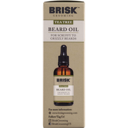 Brisk Beard Grooming Oil Liquid, Citrus for Beard Hair, 1.7 Oz