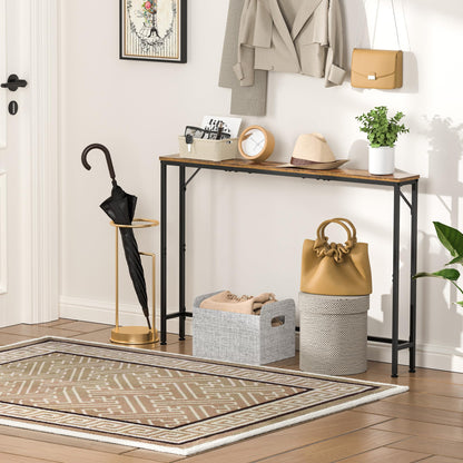 Vantimo 47.2" Console Table, Narrow Entryway Table, Skinny Sofa Table, Behind CouchTable, Long Skinny Table, DisplayTable for Entryway, Living Room, Foyer, Corridor, Office, Rustic Brown
