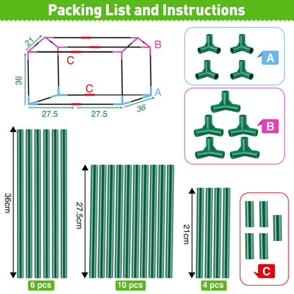 Mini Greenhouse with Potting Mat for Indoor Plant, Heavy Duty Portable Green House with Waterproof Pot Pad for Small Plants, Clear Small Plant Tent for Seed Humidity (Green)
