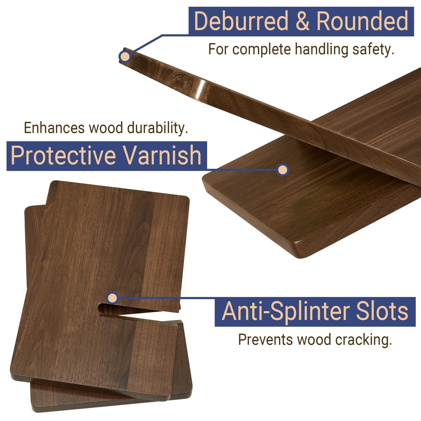 DECORANY Solid Wooden Book Stand for Desktop Display & Reading –15.7" x 9.4" x 5.7” Extra Large Wood Open Book Holder for Cookbook, Bible, Recipe, Textbook, Magazine (N. American Black Walnut)