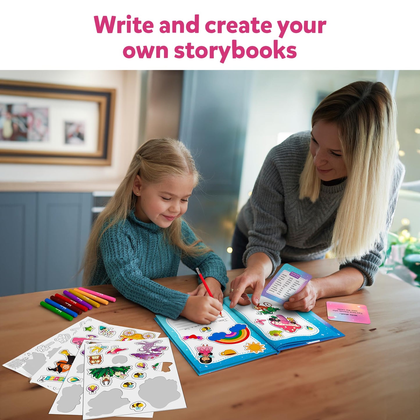 Skillmatics Storybook Art Kit - Create Fairytale Stories, DIY Craft & Writing Kit with 300+ Stickers, Scrapbooking & Journal Activity, Gifts for Kids Ages 5, 6, 7, 8, 9, 10