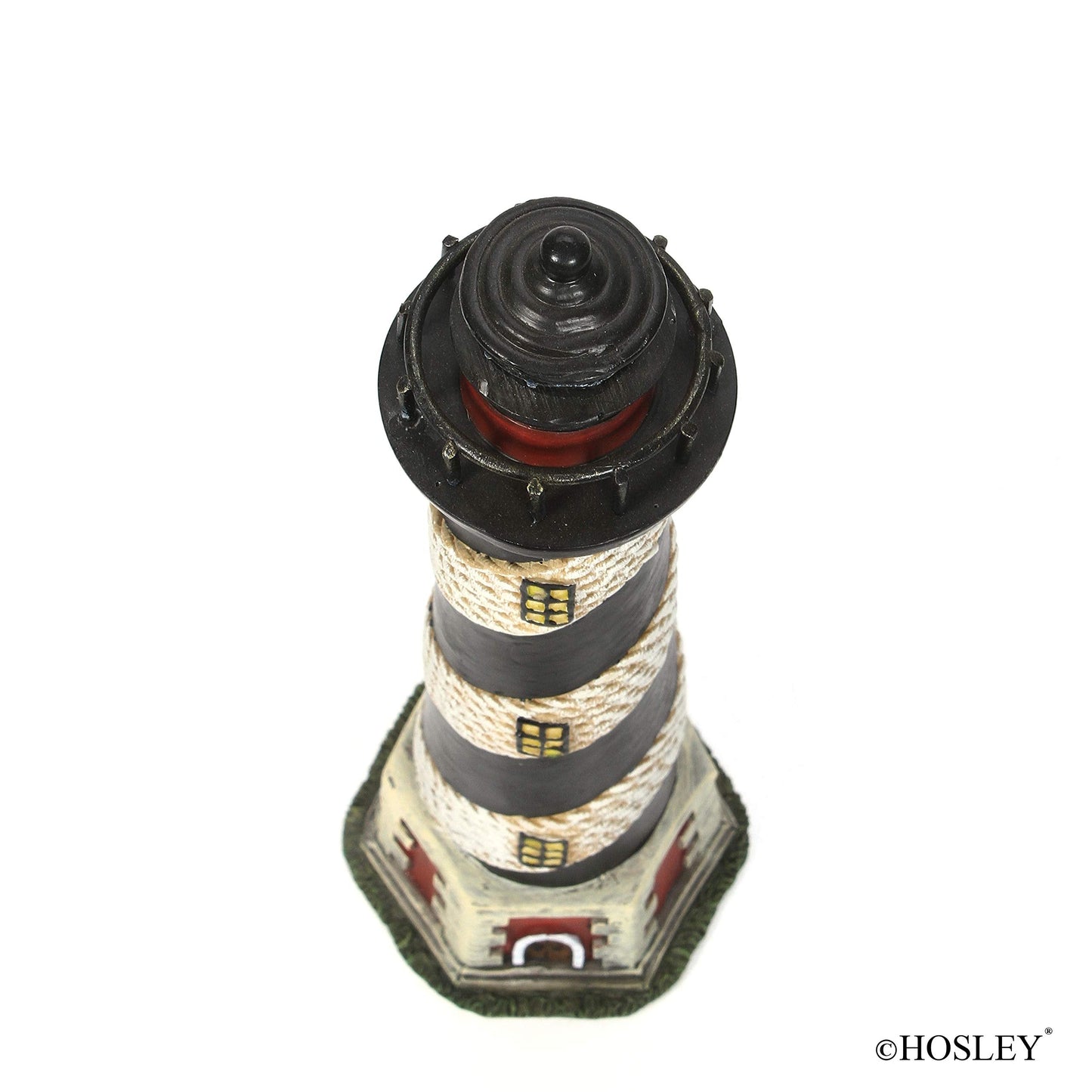 Hosley 8 Inch Resin Tabletop Lighthouse Blinking Light Decor - Ideal Coastal Beach Nautical Gift for Home, Farmhouse, Wedding, Teacher Appreciation