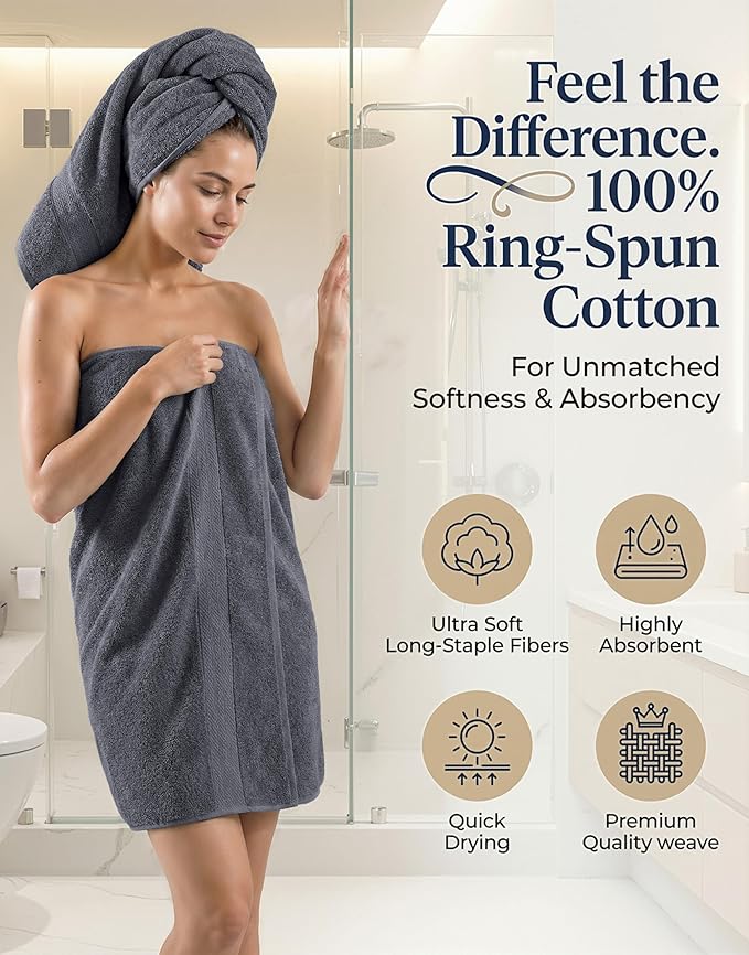 LANE LINEN 100% Cotton Bath Towels Set