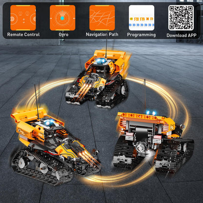 STEM Building Toys for Kids 6-12, 5in1 Remote & APP Controlled STEM Robot Car Tank Building Kit, 600 Pcs DIY Educational Building Blocks Set for Kids Science Learning, Boys Girls Birthday Gifts Ideas
